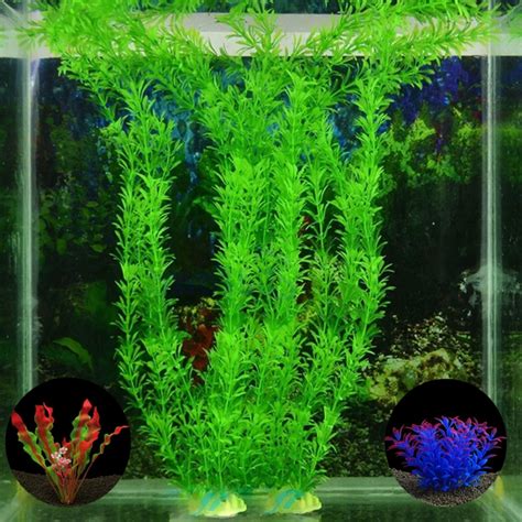 Plastic Artificial Aquarium Plants Decoration Submersible Fish Tank ...