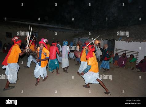 Tribal people performing Saila Dance, NAGESIA TRIBE, Purkela Village ...