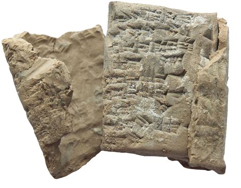 A Sumerian cuneiform clay tablet with envelope, 2200-1900 B.C.