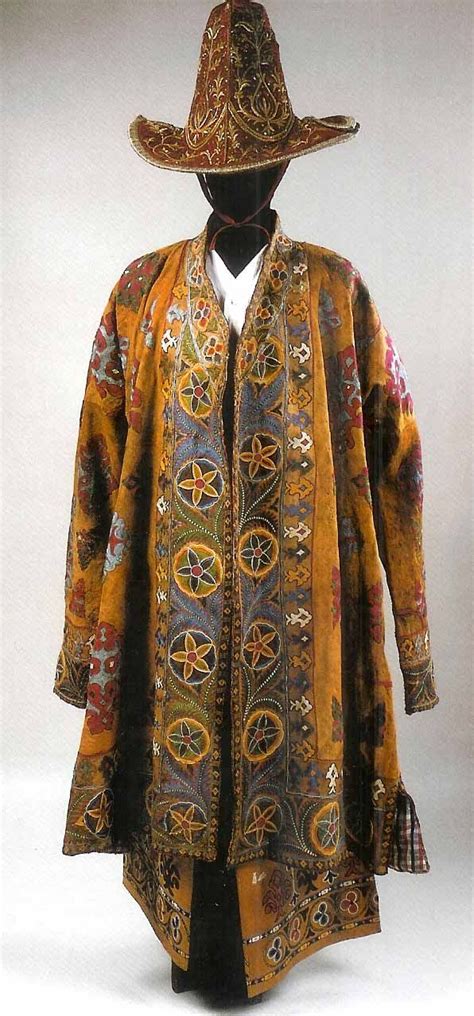 Man's costume Kazakh leather with silk embroidery , hat velvet with gold embroidery second half ...