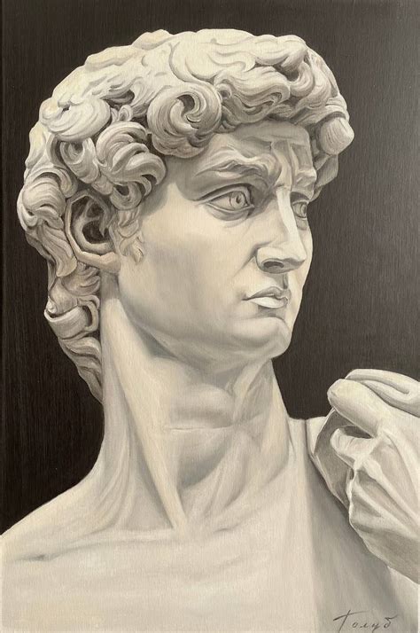 Oil painting antique statue David by Michelangelo Buanarroti Painting by Olha Holub | Saatchi Art