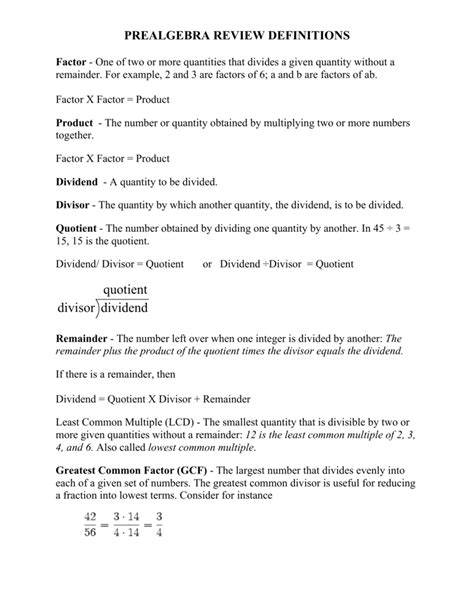 quotient dividend divisor