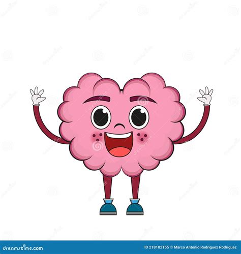 Isolated Cartoon of a Happy Brain Stock Vector - Illustration of vector, organ: 218102155