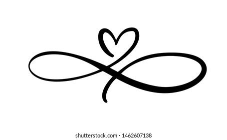 Love Heart Sign Infinity Sign On Stock Vector (Royalty Free) 1411344203 ...