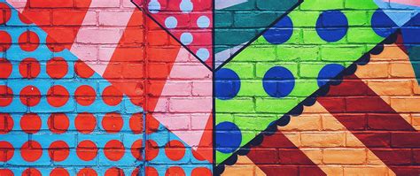 Download wallpaper 2560x1080 wall, paint, brick, colorful, texture dual wide 1080p hd background