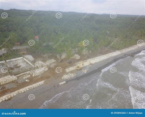 The Coastline Taken with a Drone Shows Beach Waves Stock Photo - Image ...