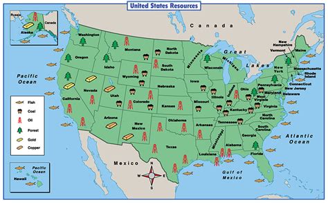 Natural Resource Map Of The United States - Alvera Marcille