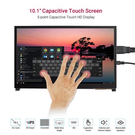 10.1 inch 1024*600 IPS Capacitive Touch Monitor with Speaker & Stand