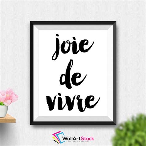 Printable Joie De Vivre Wall Art French Quote Wall Art