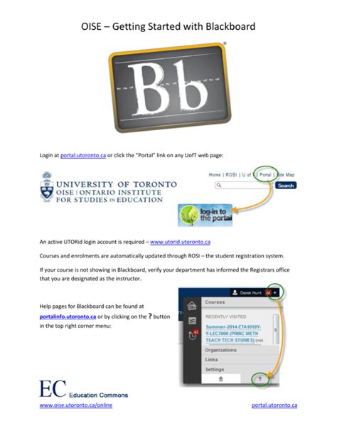 OISE – Getting Started with Blackboard