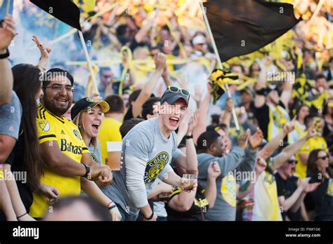 Columbus, Ohio USA. 16th April, 2016. Columbus crew Fans celebrate a ...