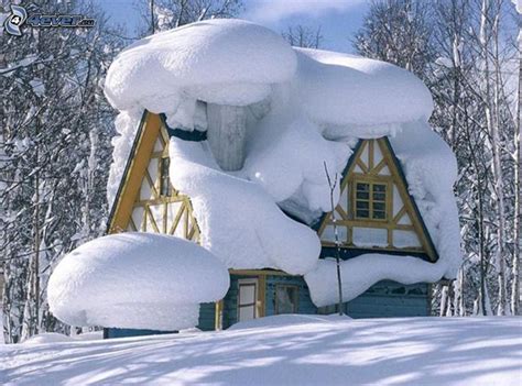 Snowy house