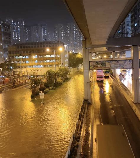 Multiple districts in Hong Kong flooded during black rainstorm warning ...