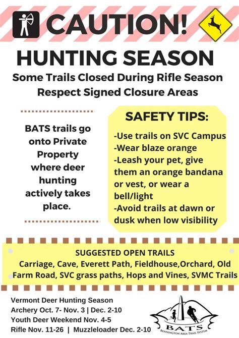 Hunting Season Updates & Events List – Bennington Area Trail System