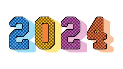 Pop Art 2024 New Year Logo Vector, 2024, New Year, Pop Art PNG and Vector with Transparent ...