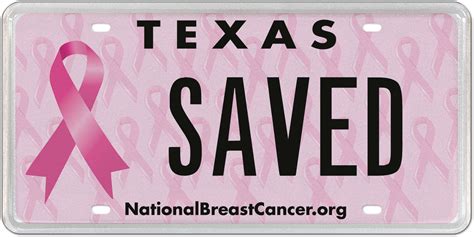 $10 From Every Pink License Plate Purchased To Be Donated to the National Breast Cancer Foundation