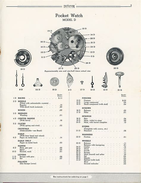 Clock & Watch Parts Catalog Page: Ingraham Repair Parts Catalog No. 3 > 5