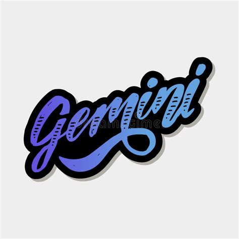 Gemini Lettering Calligraphy Brush Text Horoscope Zodiac Sign Stock ...