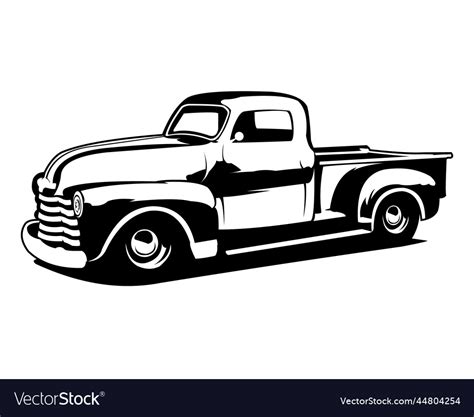 Old silhouette classic truck logo Royalty Free Vector Image