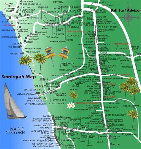 Detail Seminyak Bali Map and Attractions, seminyak map shopping, seminyak map restaurants ...