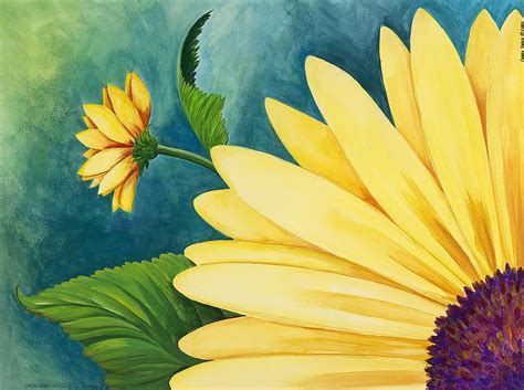 Spring Daisy Painting by Carol Sabo - Fine Art America