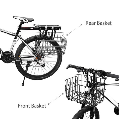 HOMEE Folding Rear Bike Basket Wire Mesh Fold-Up Detchable Front Bag Rear Hanging Bike Basket ...