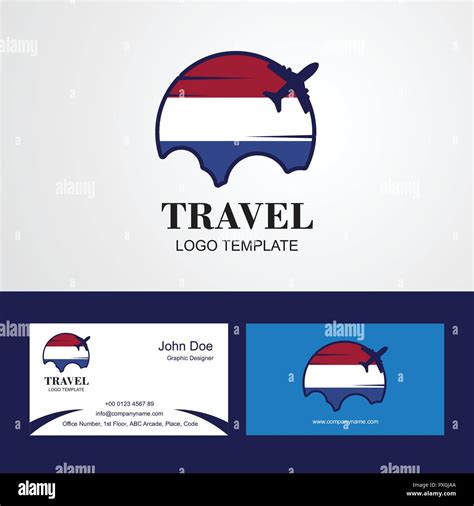 Travel Netherlands Flag Logo and Visiting Card Design Stock Vector ...