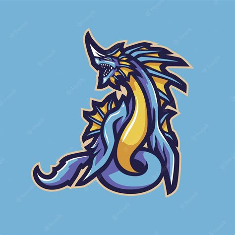 Premium Vector | Blue dragon mascot