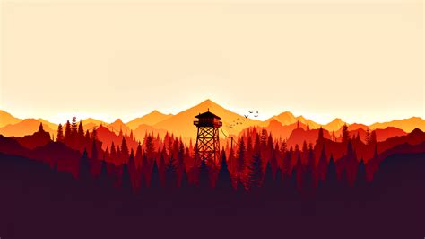 Wallpaper : Firewatch, video games, mountains, nature, landscape, artwork, minimalism, fire ...