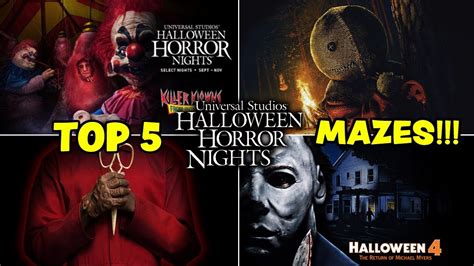 TOP 5 HALLOWEEN HORROR NIGHTS MAZES!!! - YouTube