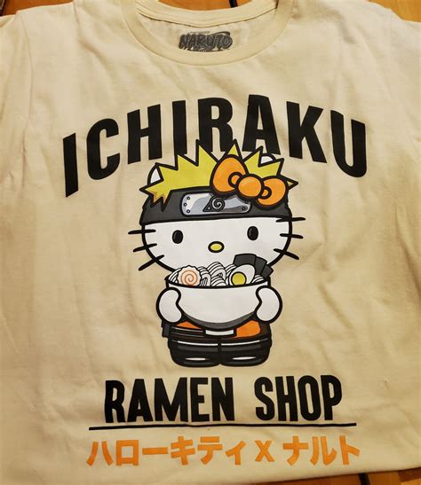 Hello Kitty Naruto Shippuden T Shirt Ichiraku Rare Sz M Japanese ramen shop