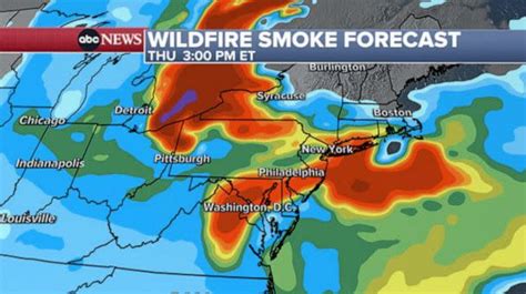 Wildfire smoke map: Forecast shows which US cities, states are being impacted by Canadian wildfires