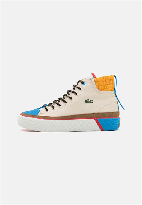 Lacoste GRIPSHOT MILIEU UNISEX - Sneakers hoog - off white/yellow/wit ...