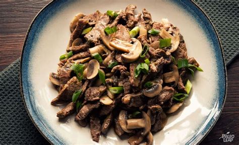 Beef Strips with Mushroom Sauce Recipe | Paleo Leap