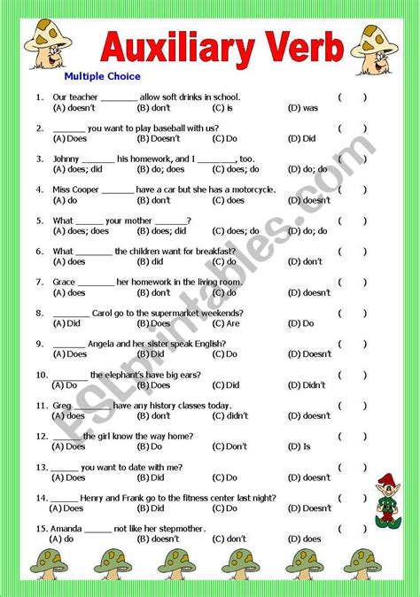 Auxiliary Verb - Revision - with answers - ESL worksheet by shusu-euphe