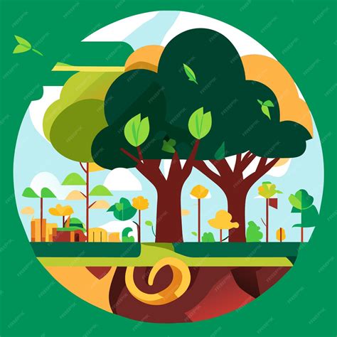 Premium Vector | Digital art tree planting vector concept