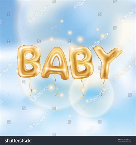 Gold Letter Baby Balloons Birthday Gold Stock Vector (Royalty Free ...