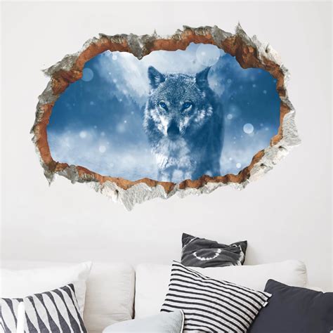 Cartoon 3d vivid wolf Wall Stickers Living room Bedroom Children Room Decor Wall Decals 3d ...