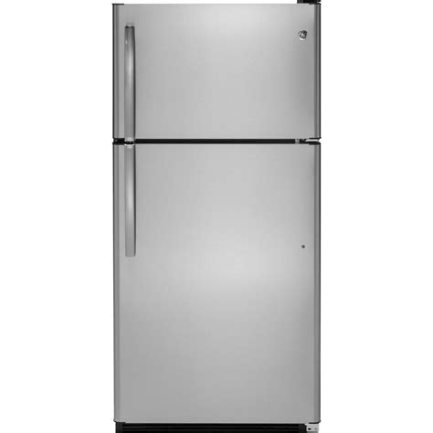 GE 20.8 cu. ft. Top Freezer Refrigerator in Stainless Steel-GTS21FSKSS ...