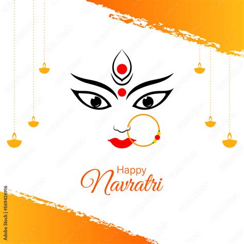 Vector illustration of Happy Navratri wishes greeting card Stock Vector ...