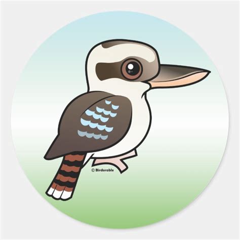 Laughing Kookaburra Round Sticker | Cute Bird Gifts