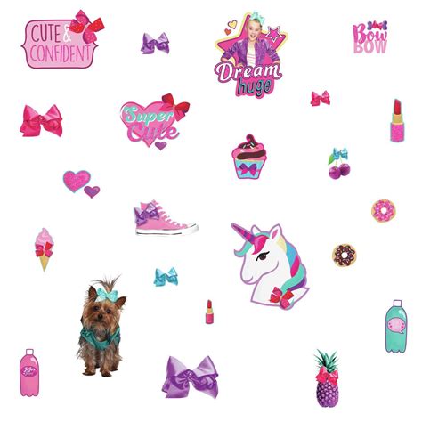 JoJo Siwa Cute and Confident Peel and Stick Wall Decals with Glitter ...