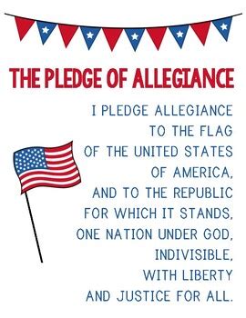 Pledge of Allegiance Classroom Poster by Clippy Classroom | TPT