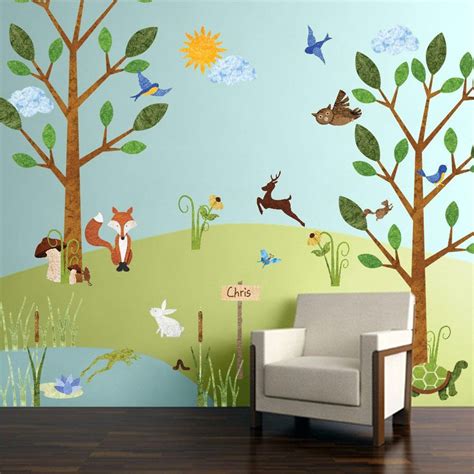 Forest Wall Decals for Nursery and Kids Room Woodland Stickers JUMBO SET - Etsy