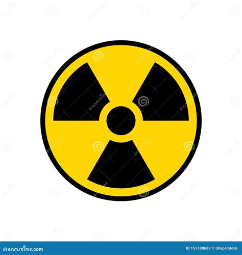 Radioactive Warning Yellow Circle Sign. Radioactivity Warning Vector ...