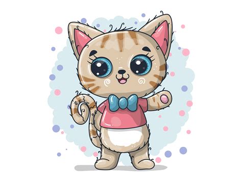 Cute Baby Cat Cartoon Vector Graphic by maniacvector · Creative Fabrica