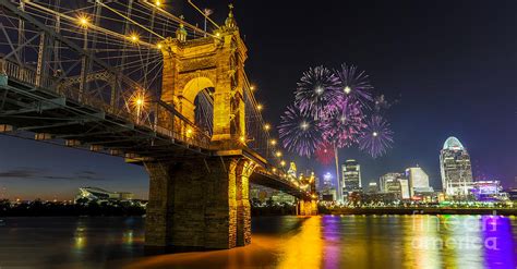 Fireworks Over Cincinnati Photograph by Will Moneymaker | Fine Art America