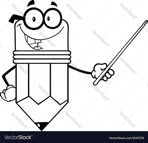 Teacher pencil cartoon Royalty Free Vector Image