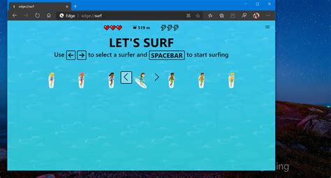 How To Play Hidden Surf Game In Microsoft Edge Easter Egg | itechguide
