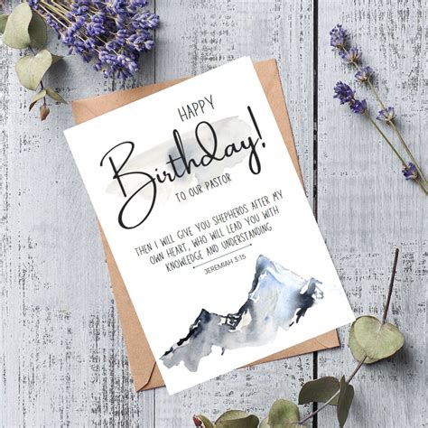 Printable Birthday Card for Pastor, Scripture Birthday Card for Church Pastor, Christian Bible ...